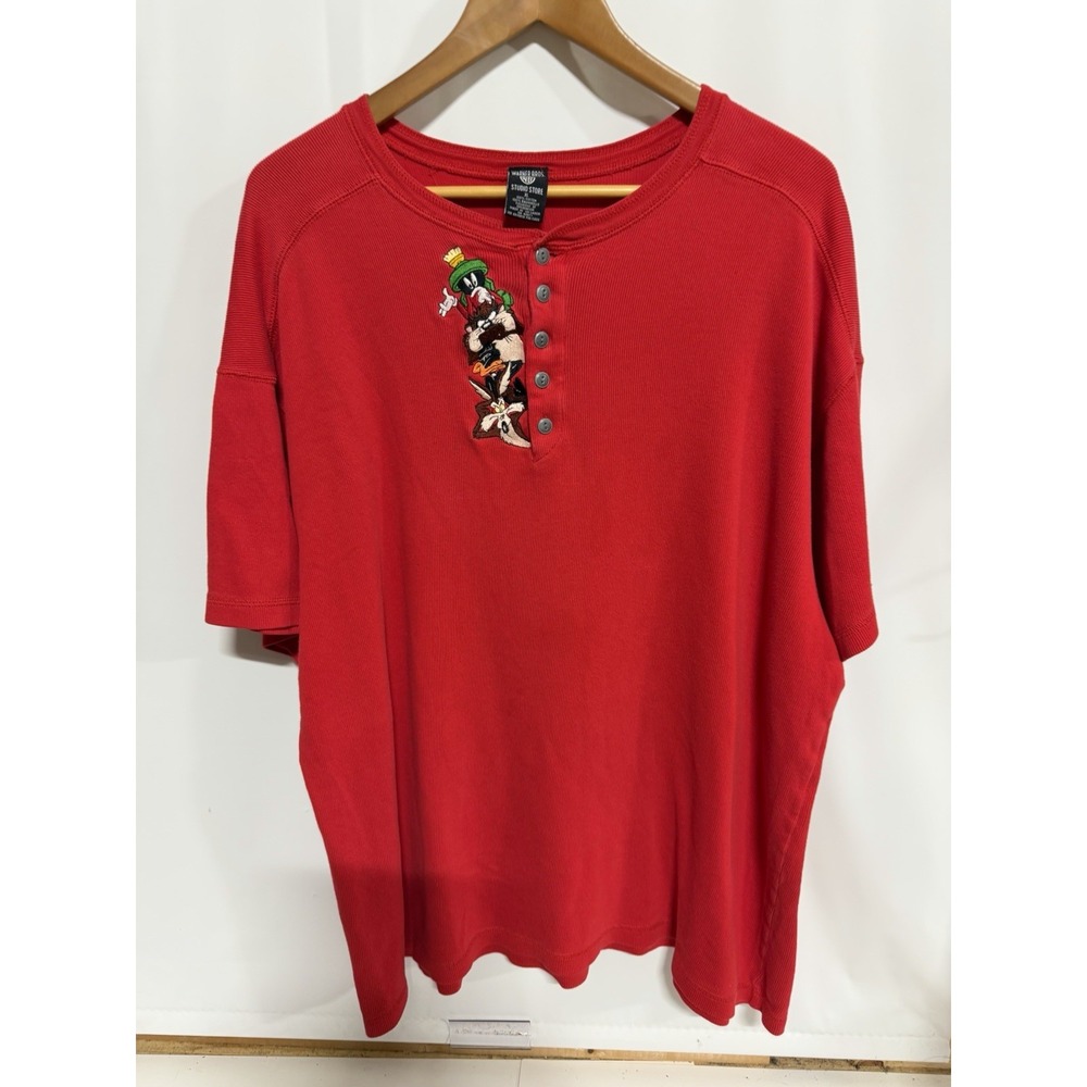 1996 Warner Bros Store Exclusive Looney Tunes Henley XL Marvin Daffy Fast Ship